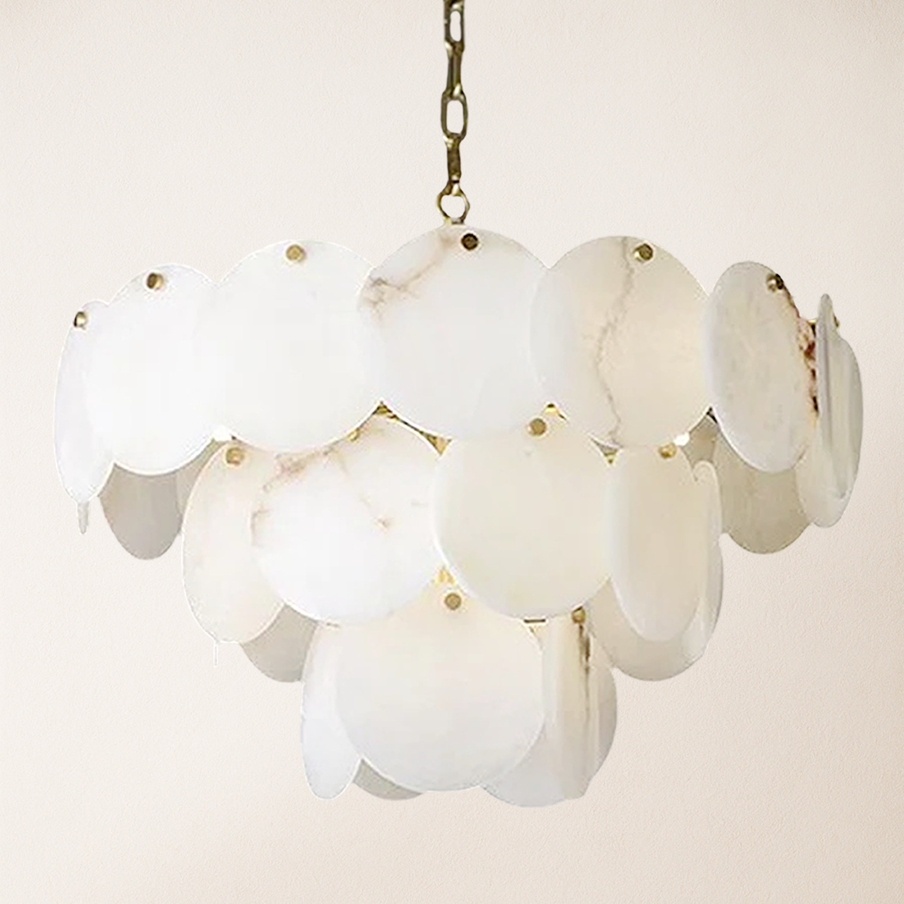 Egwent Alabaster Dish Magnolia Multi-Tiered Round Chandelier 23"D