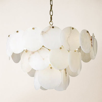 Egwent Alabaster Dish Magnolia Multi-Tiered Round Chandelier 23"D