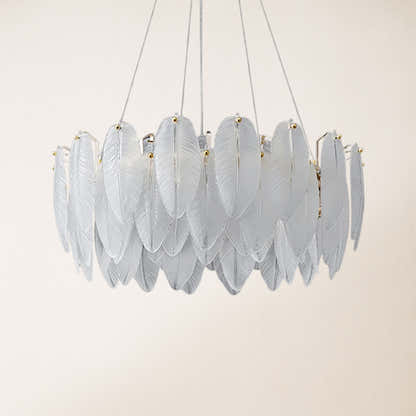 Avelis Glass Feather Round Chandelier 31.5"D