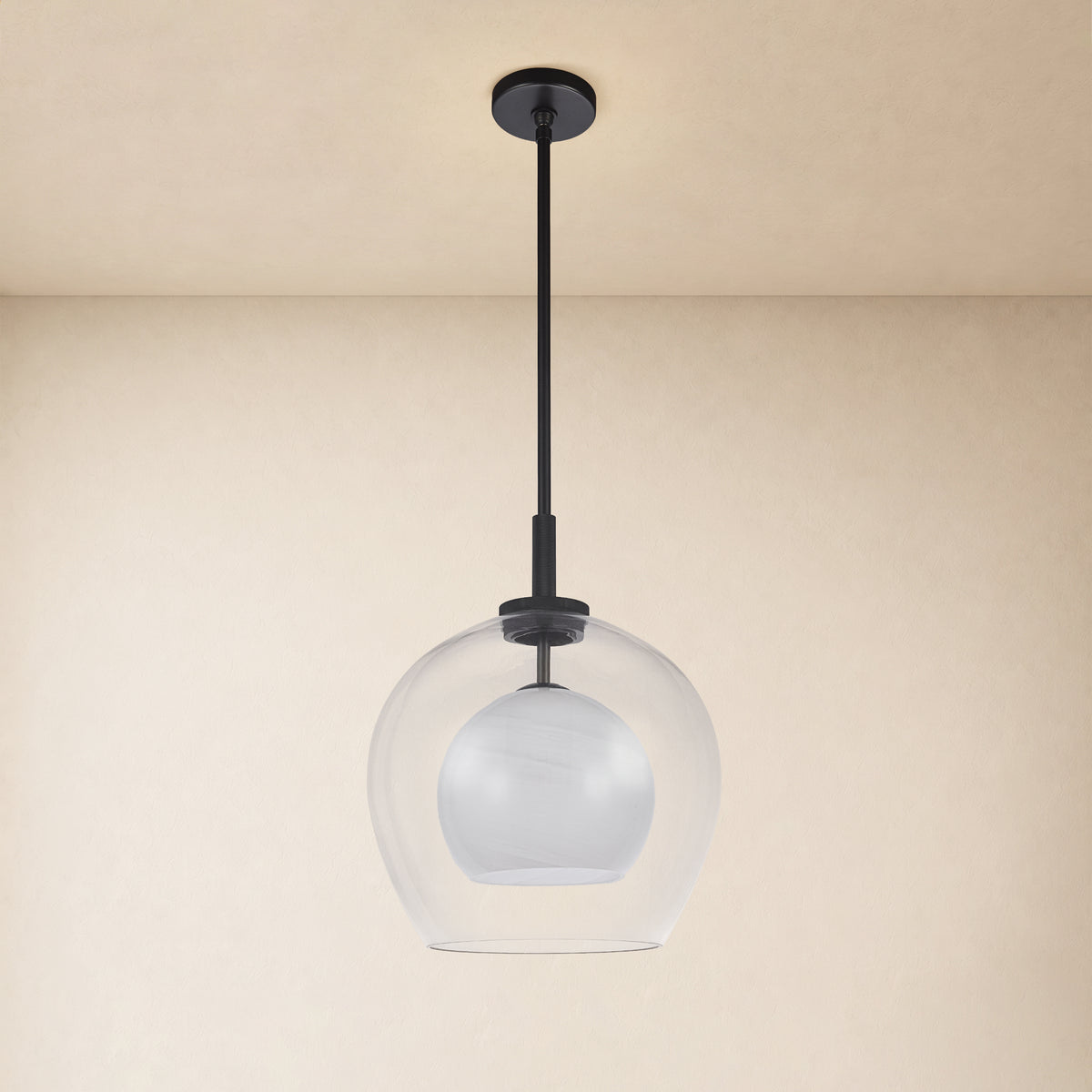Maren Glass Globe Pendant 14"D