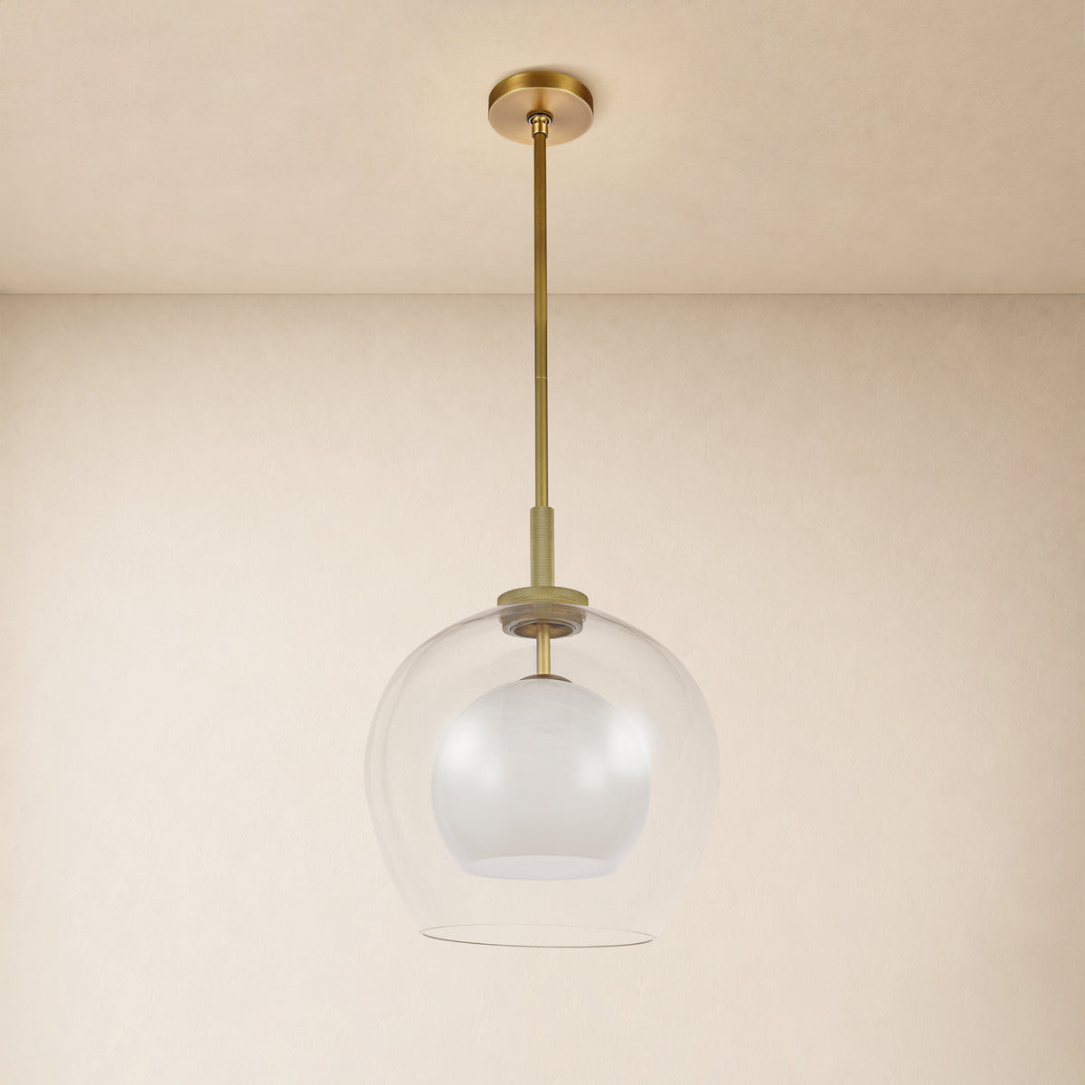 Maren Glass Globe Pendant 14"D