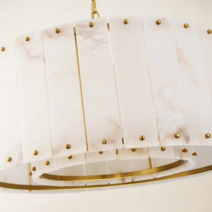 Nivislight Alabaster Round Chandelier 24"