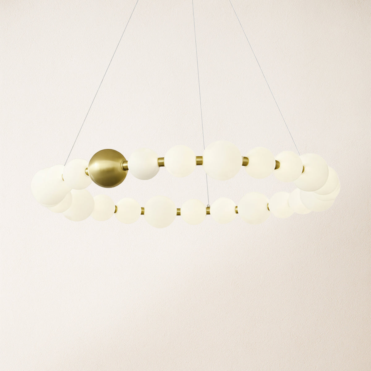 Velora Pearl Bead Round Chandelier 24"D