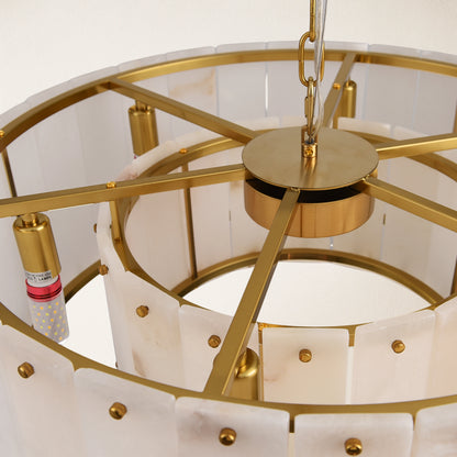 Nivislight Alabaster Round Chandelier 24"