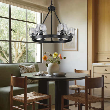 Vellum Round Chandelier 24"D