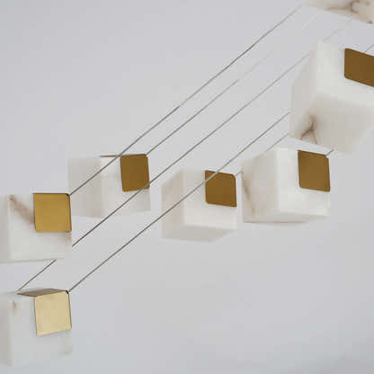 Dave Alabaster High Ceiling Staircase Chandelier 24"D