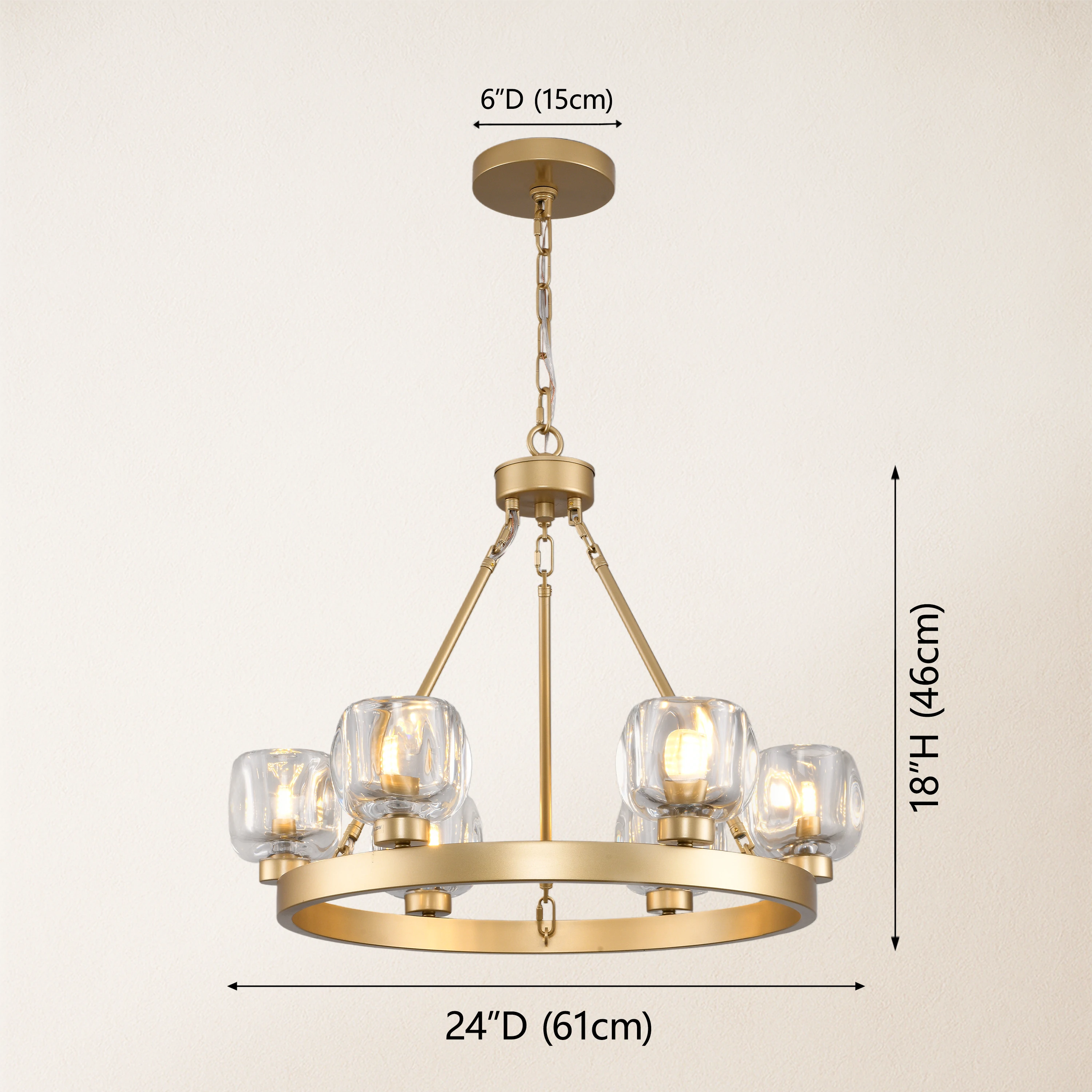 Vellum Round Chandelier 24"D