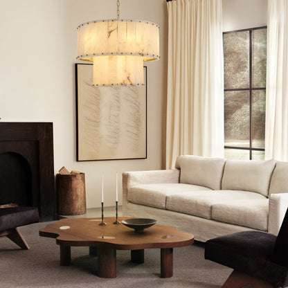 Nivislight Alabaster Round Chandelier 24"