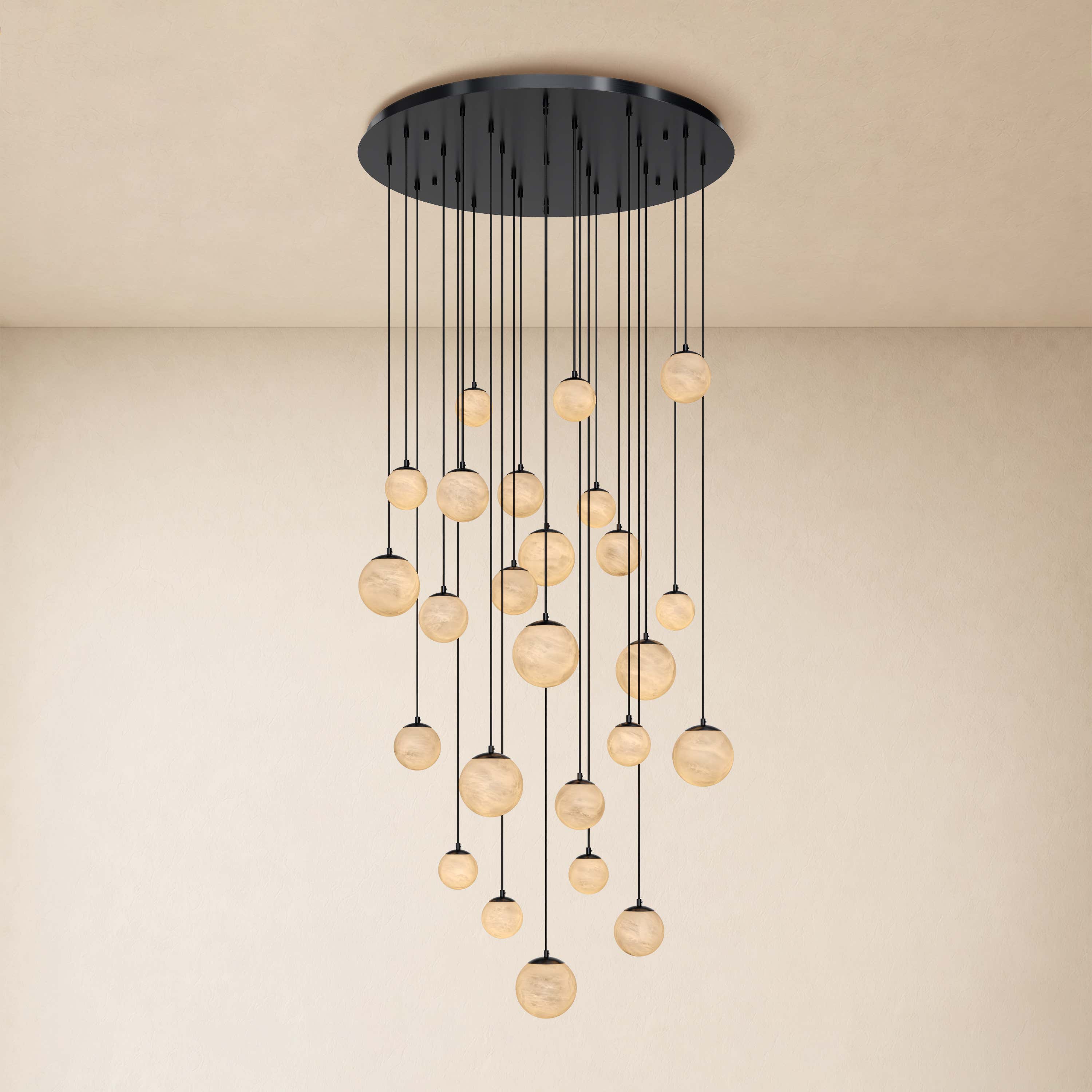 Elviora Resin Alabaster Globe Round Chandelier
