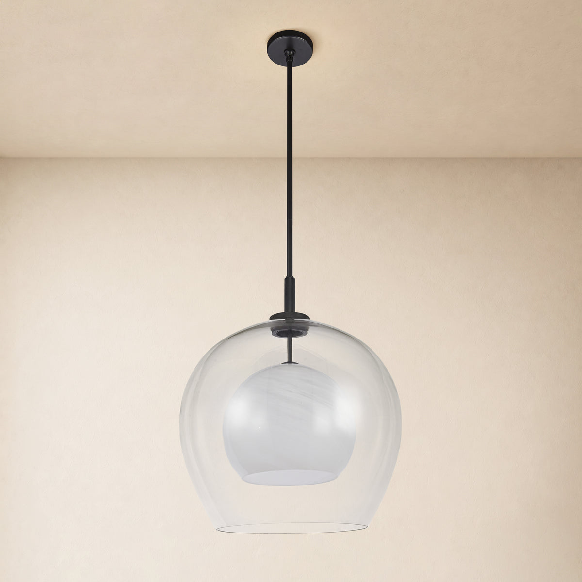 Maren Glass Globe Pendant 18"D