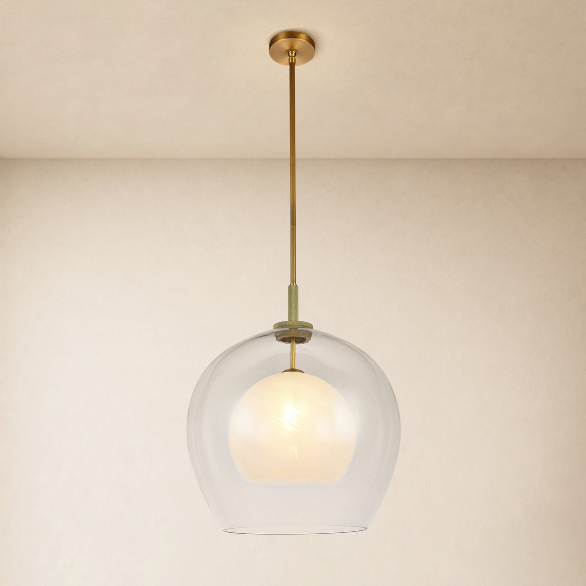 Maren Glass Globe Pendant 18"D