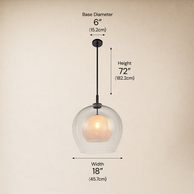 Maren Glass Globe Pendant 18"D