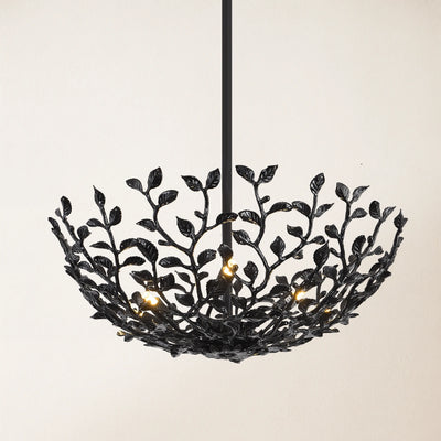 Elara Black Tree Branch Semi Chandelier 26"D