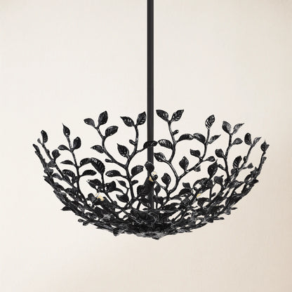 Elara Black Tree Branch Semi Flush Mount Chandelier 25.5"D