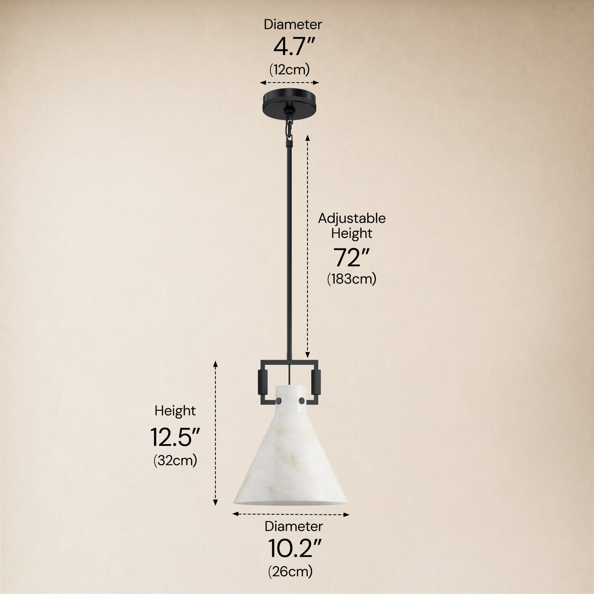 Lioren Resin Cone Pendant Light 10.2"D