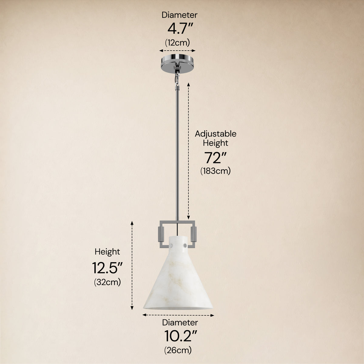 Lioren Resin Cone Pendant Light 10.2"D