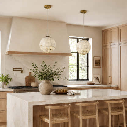 Disco Ball Alabaster Pendant Light