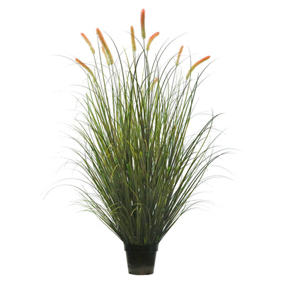 Artificial 14-Head Long Cat Tail with Curved Onion Grass Bonsai 79"H