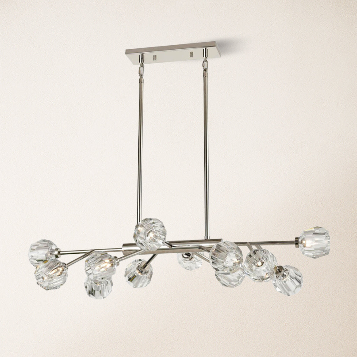 Parisian Crystal Linear Chandelier 48"L