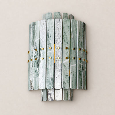 Pietra Green Marble Round Wall Sconce 11.8"D