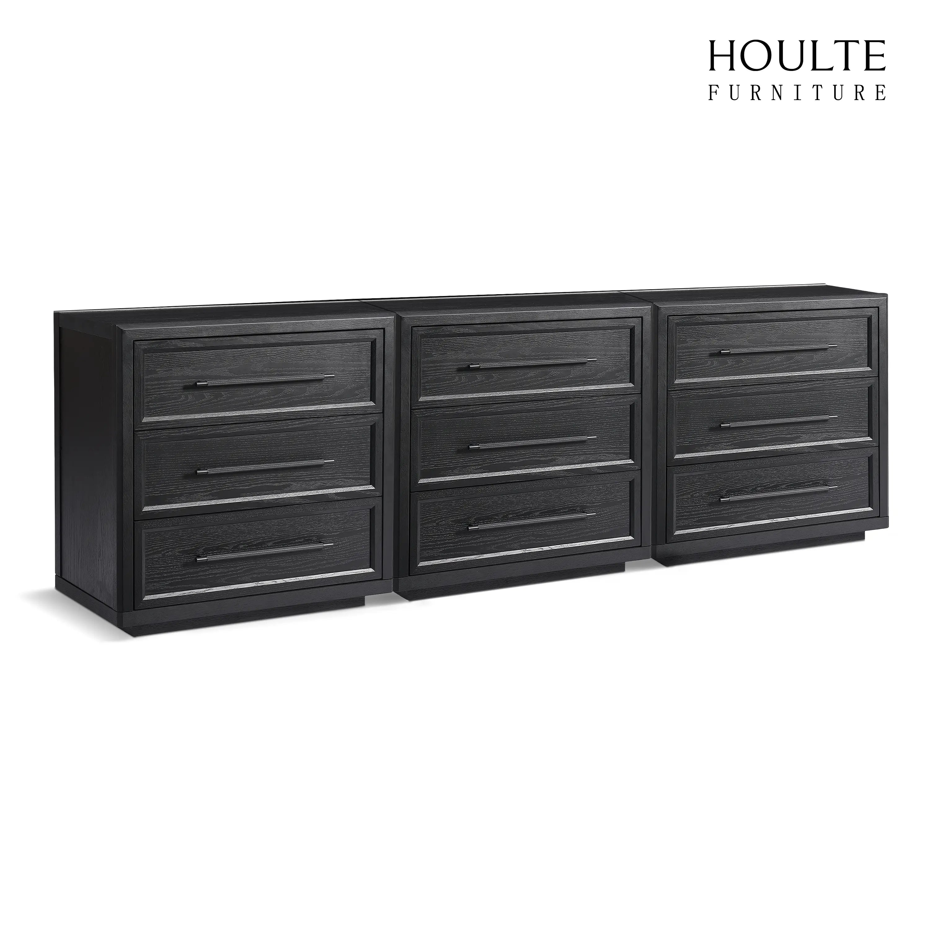 Alvar 96″ Oak 9-Drawer Chest(Set of 3)