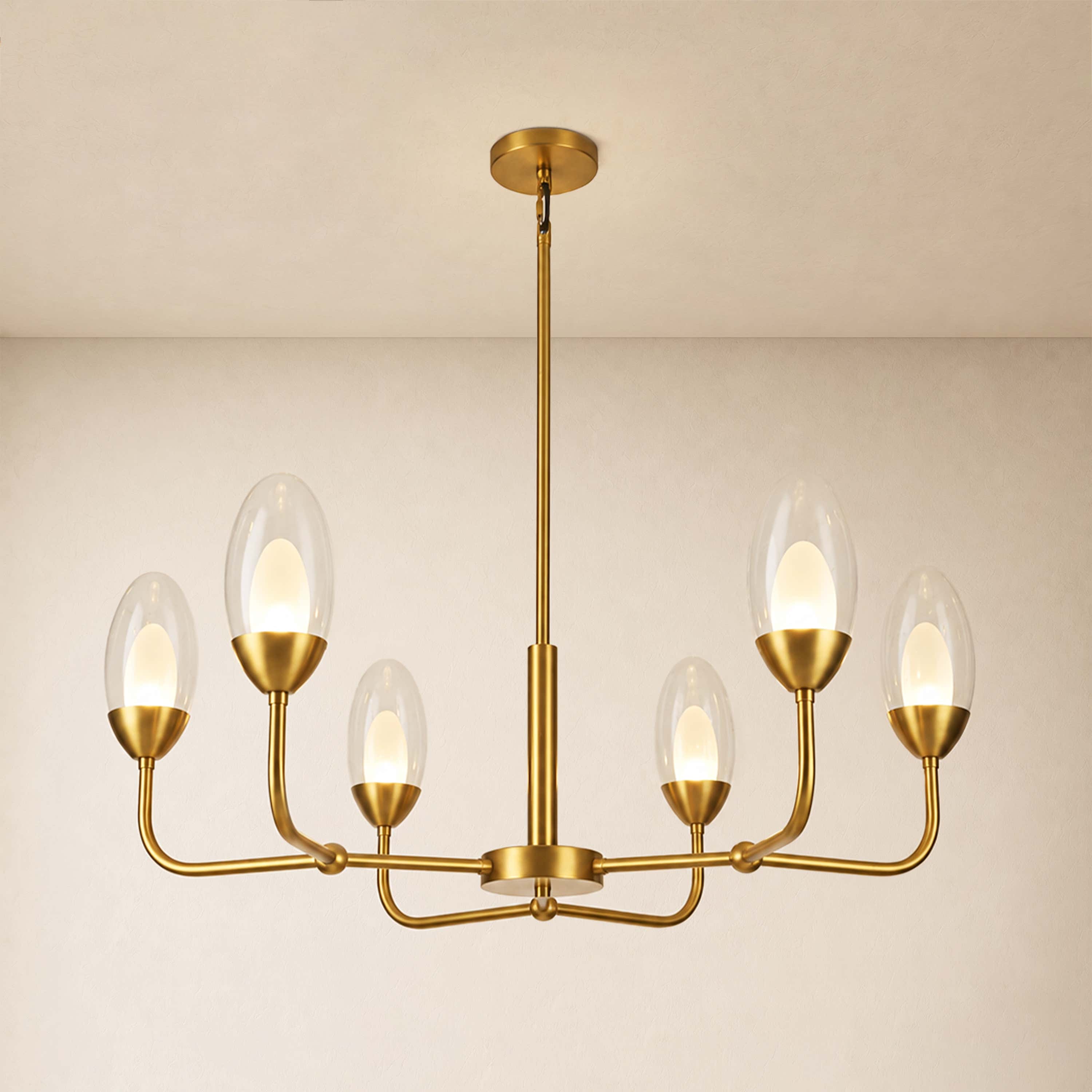 Cressa Oval Glass Round Chandelier 30"D