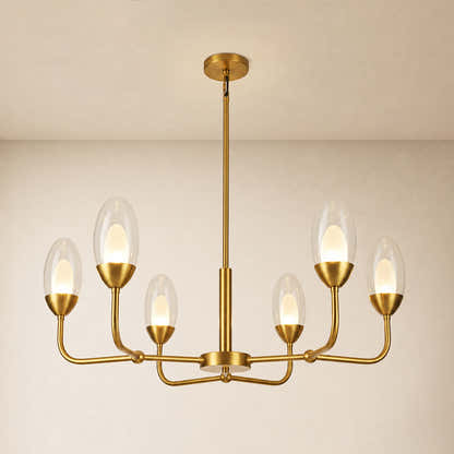 Cressa Oval Glass Round Chandelier 30"D