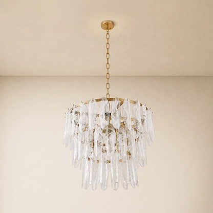Orvessa Glass Cascade Round Chandelier 23.6"D