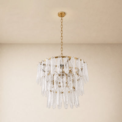 Orvessa Glass Cascade Round Chandelier 23.6"D