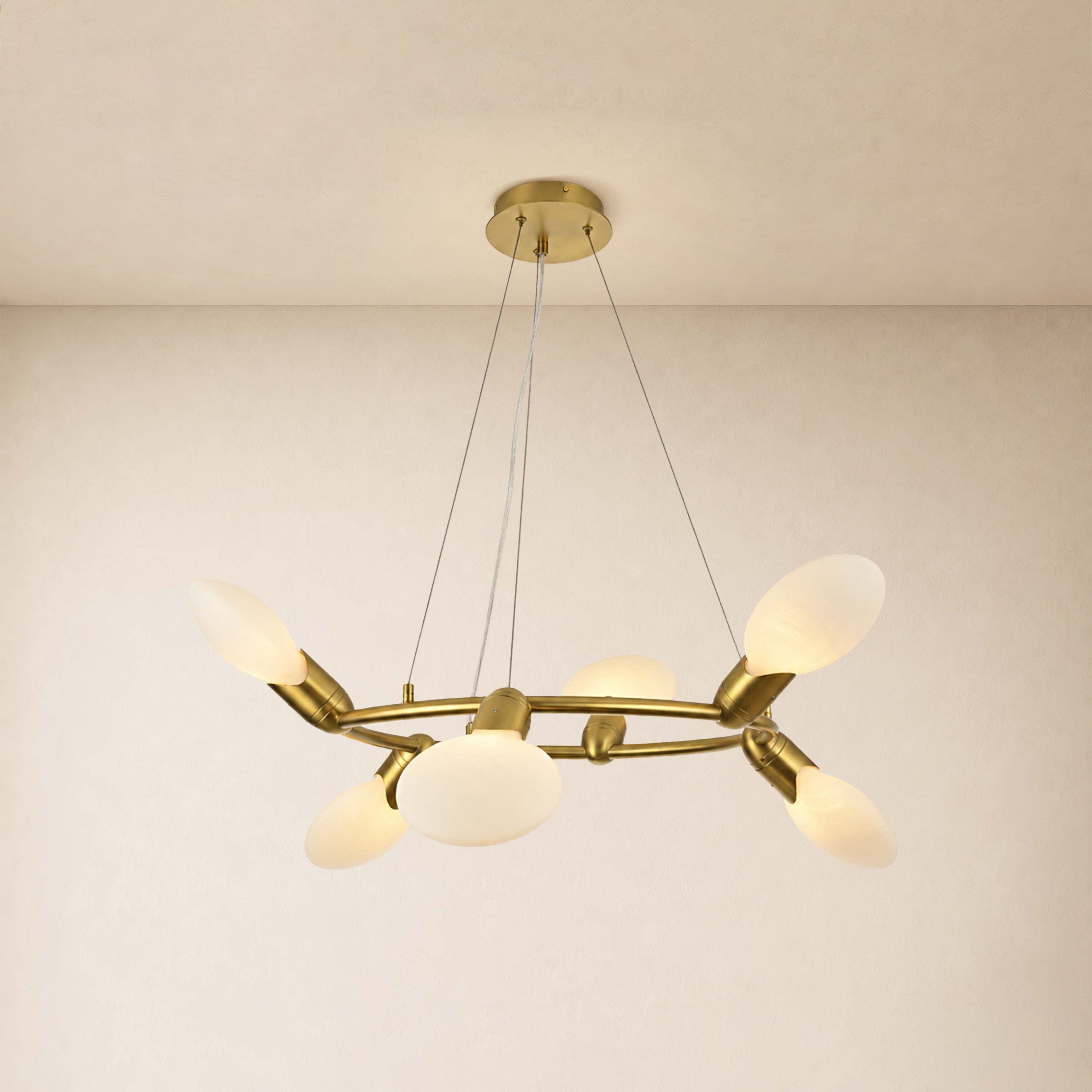 Calantha Petal Glass Round Chandelier 32"D