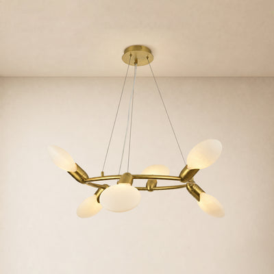 Calantha Petal Glass Round Chandelier 32"D