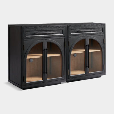 Alvar Arched 61" Oak Sideboard with Drawers(Set of 2)