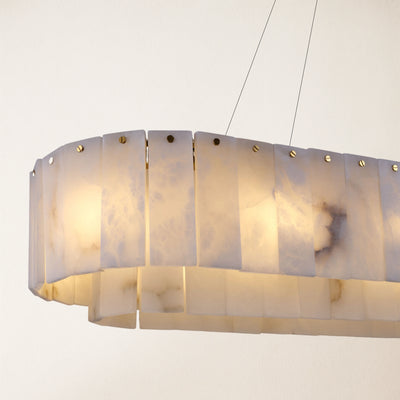 Sawyer Alabaster Oval Chandelier 54"