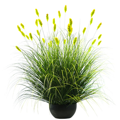 Artificial 36-Head Caterpillar with Curved-Straight Onion Grass Bonsai 43"H
