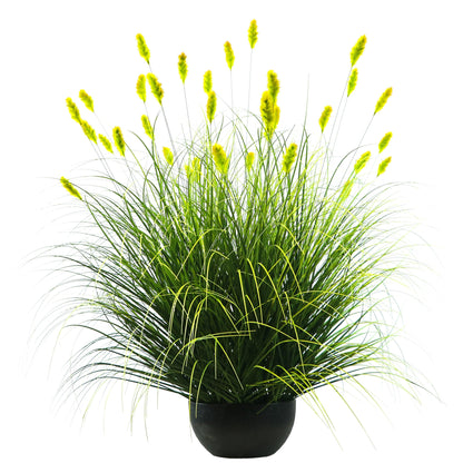Artificial 36-Head Caterpillar with Curved-Straight Onion Grass Bonsai 9.4"H