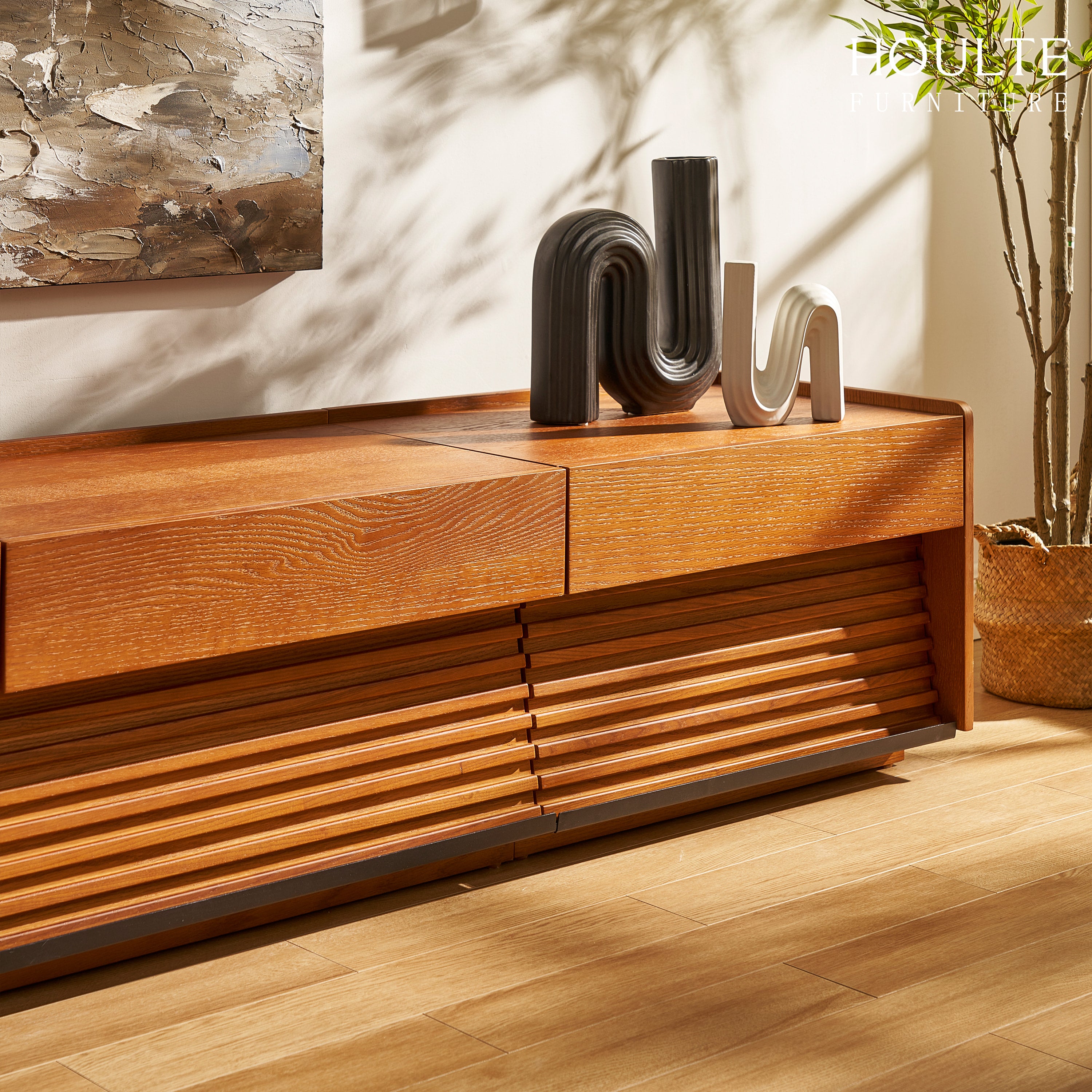 Devon Oak Media Console  70.8"
