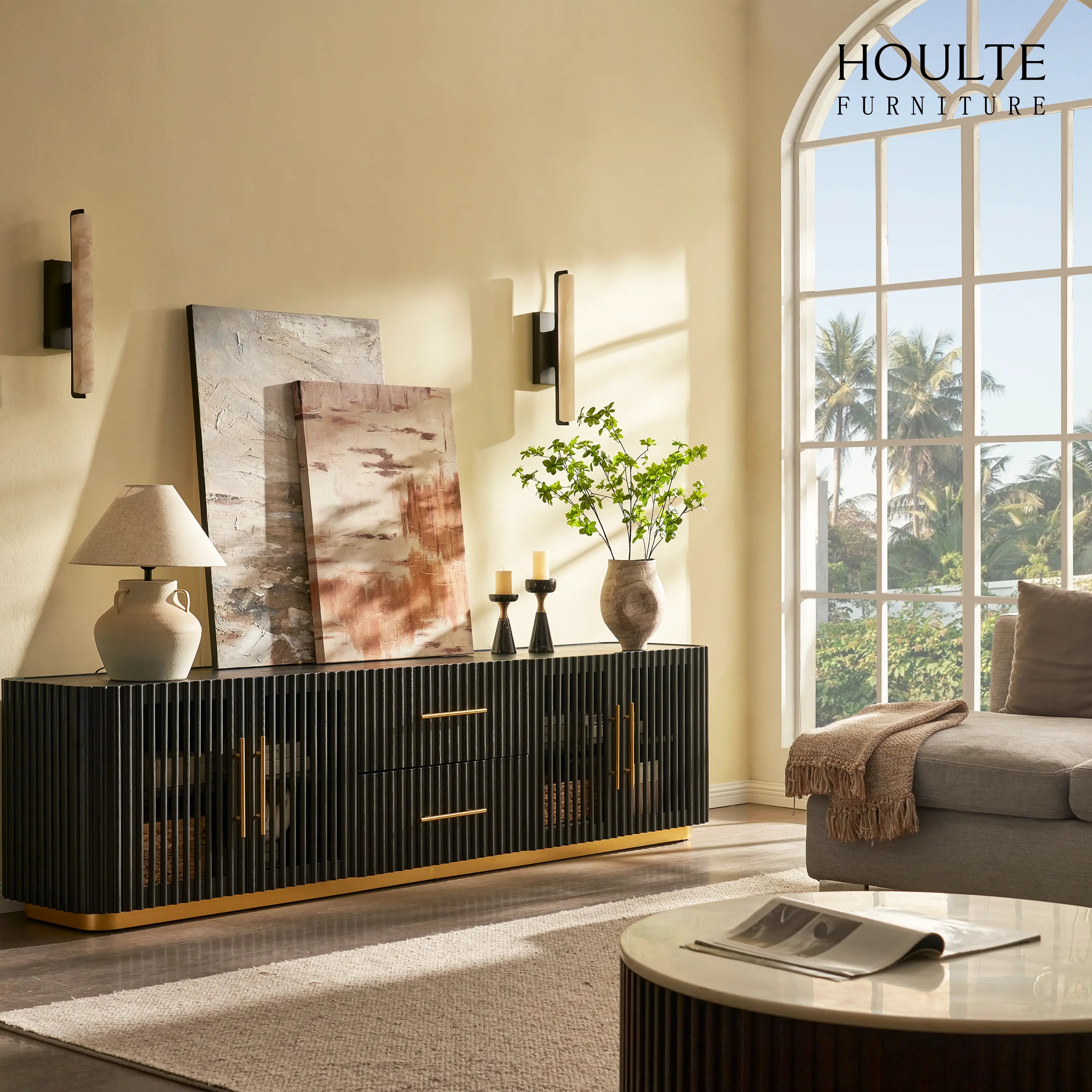 Holton Oak Media Console 91"W