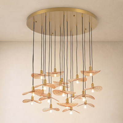 Mirelune Glass Disc Round Chandelier 36"D 