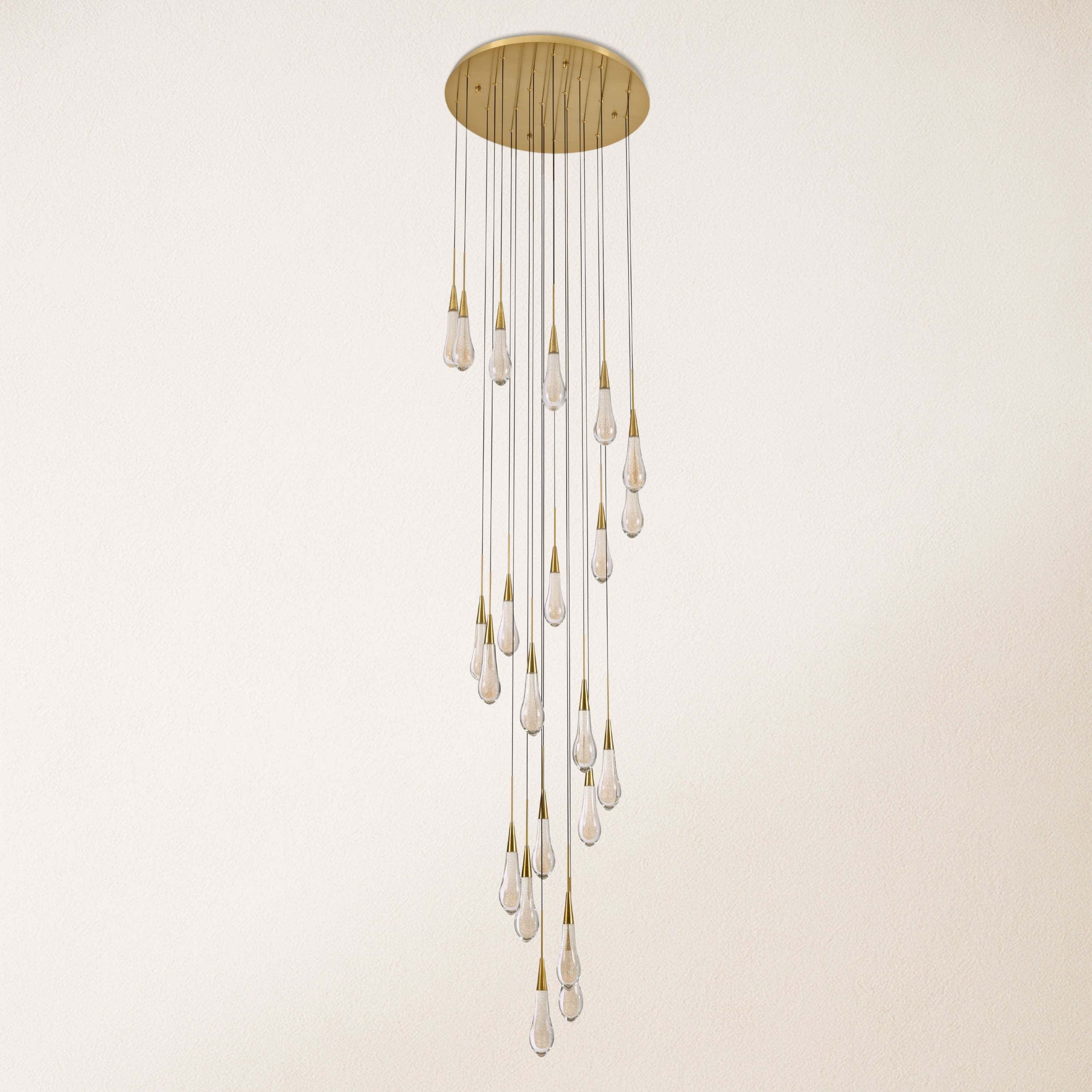 Teardrop Crystal Drop Round Chandelier