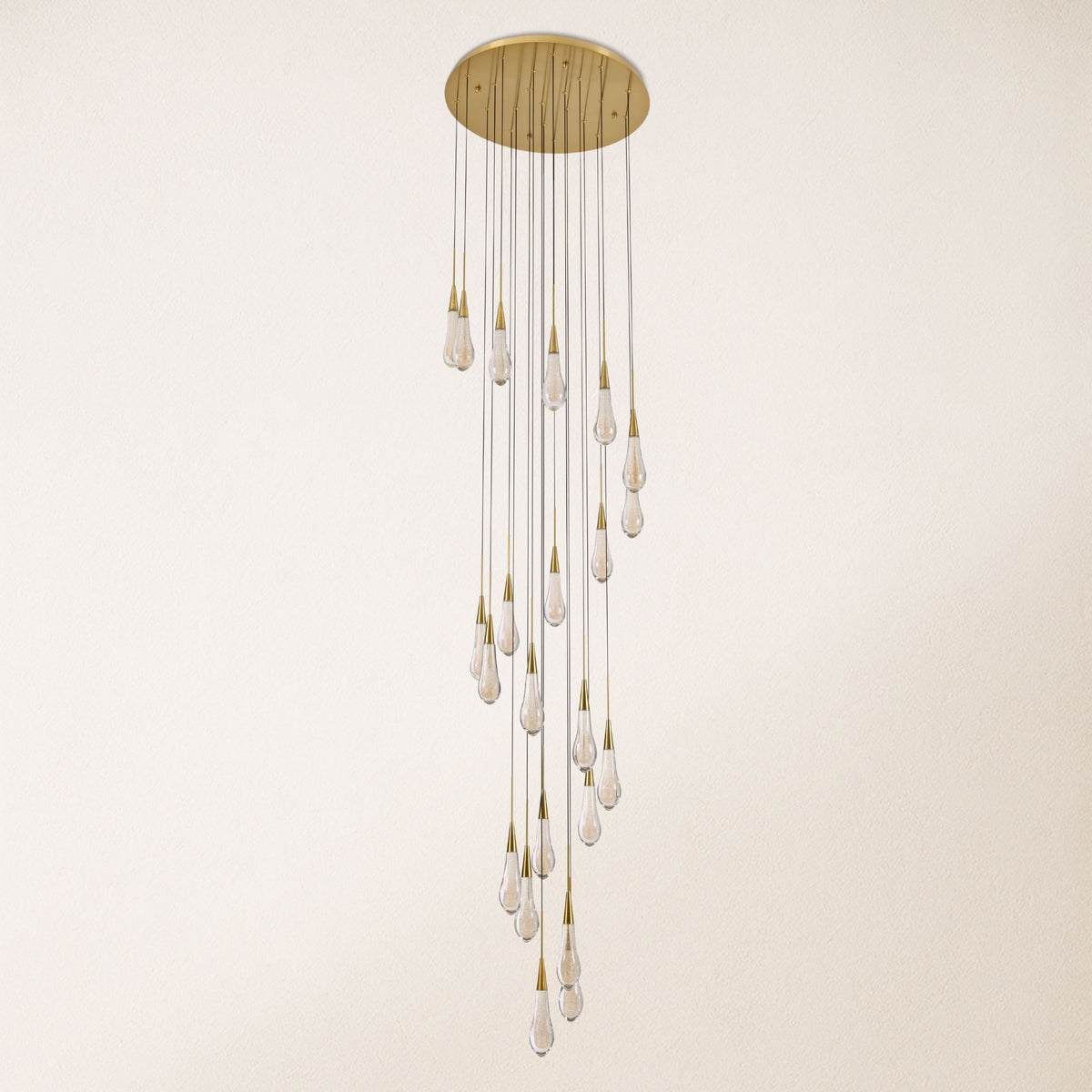 Teardrop Crystal Drop Round Chandelier
