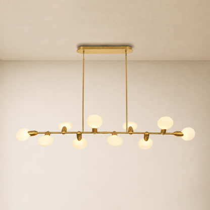 Calantha Petal Glass Linear Chandelier 74"D