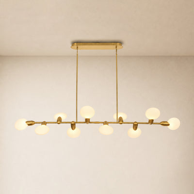 Calantha Petal Glass Linear Chandelier 74"D