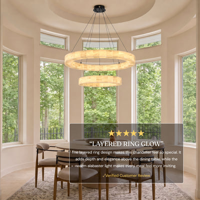 Soluna Alabaster 2 Tiered Custom Round Chandelier