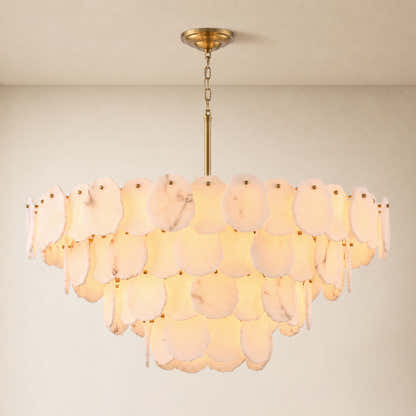 Moira Alabaster Multi-Tier Round Chandelier 48"D 