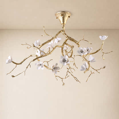 Floravine Ceramic Floral Branch Chandelier 47.2"W