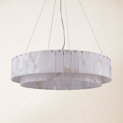 Sawyer Alabaster Round Chandelier 31.5"