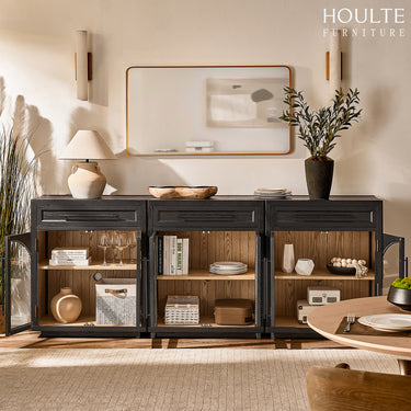 Alvar Arched Oak Sideboard with Drawers（Set of 3)