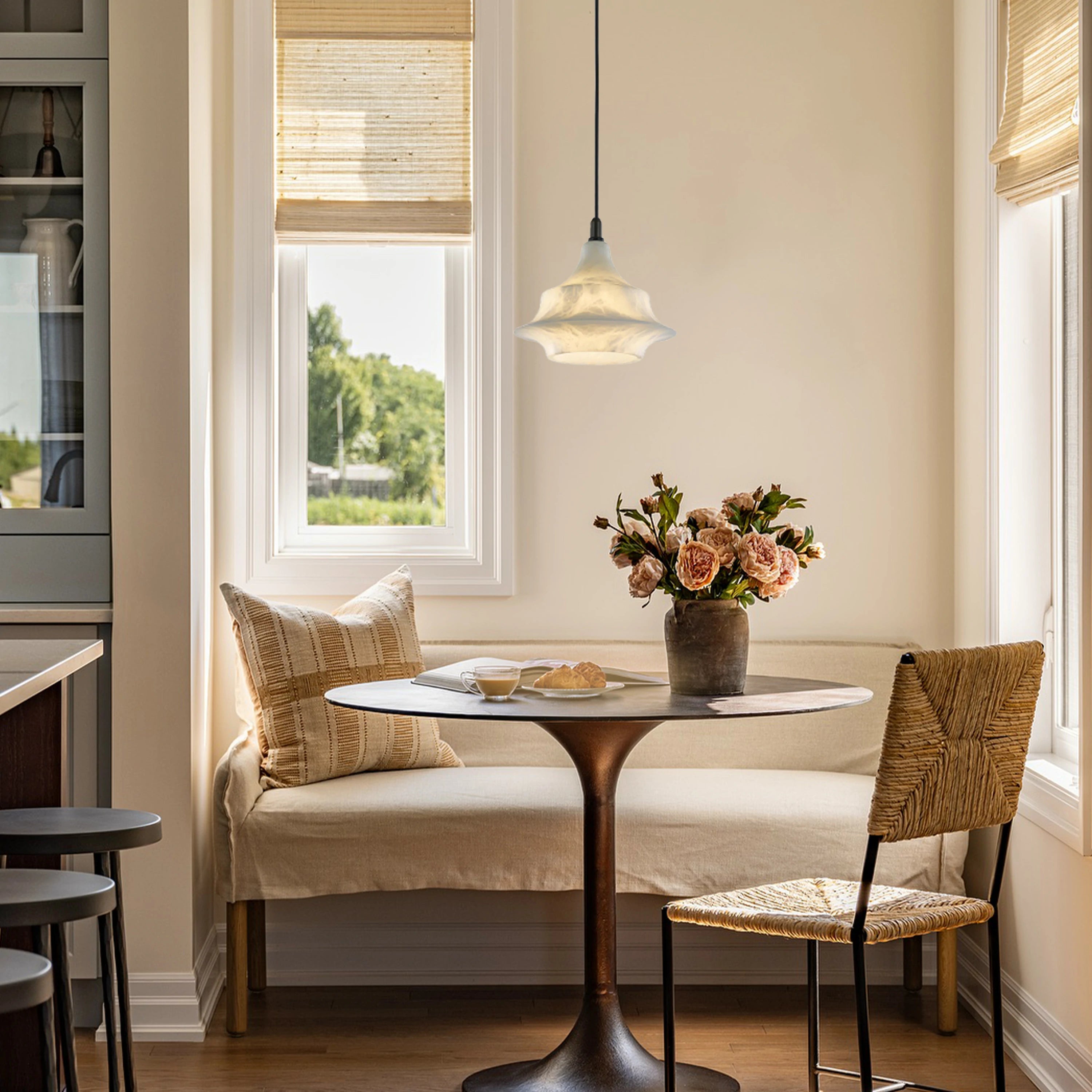 Bloom Alabaster Gleam Pendant 7"D