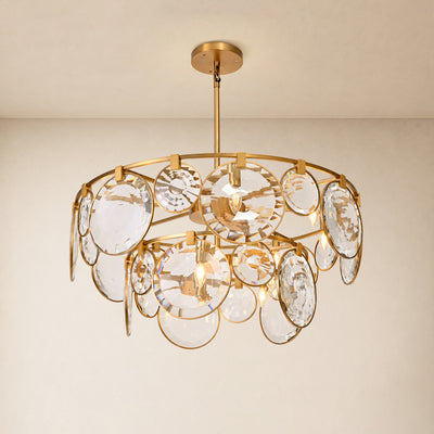 Lucentia Crystal Disc Round Chandelier 40"D