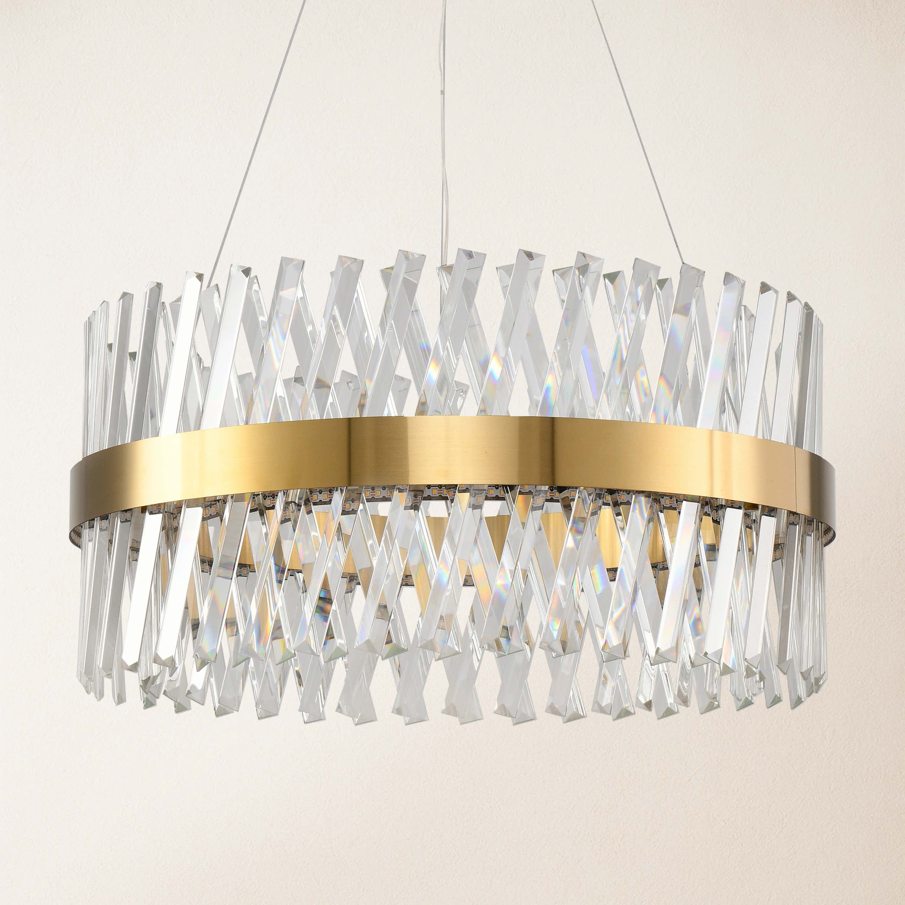 Vetro Prism Crystal Round Chandelier 24"D